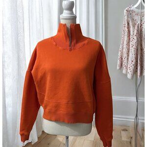 Outdoor Voices Orange Organic‎ Cotton Nimbus Quarter Zip Sweatshirt Medium